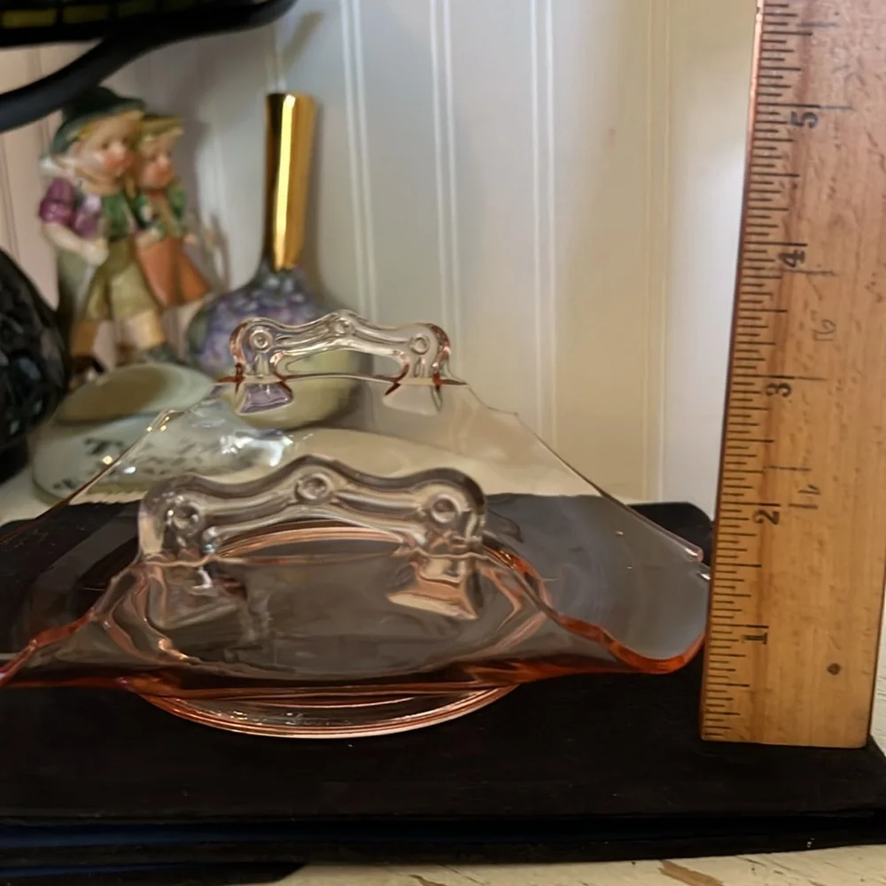 Elegant Pink depression Glass Candy  Dish